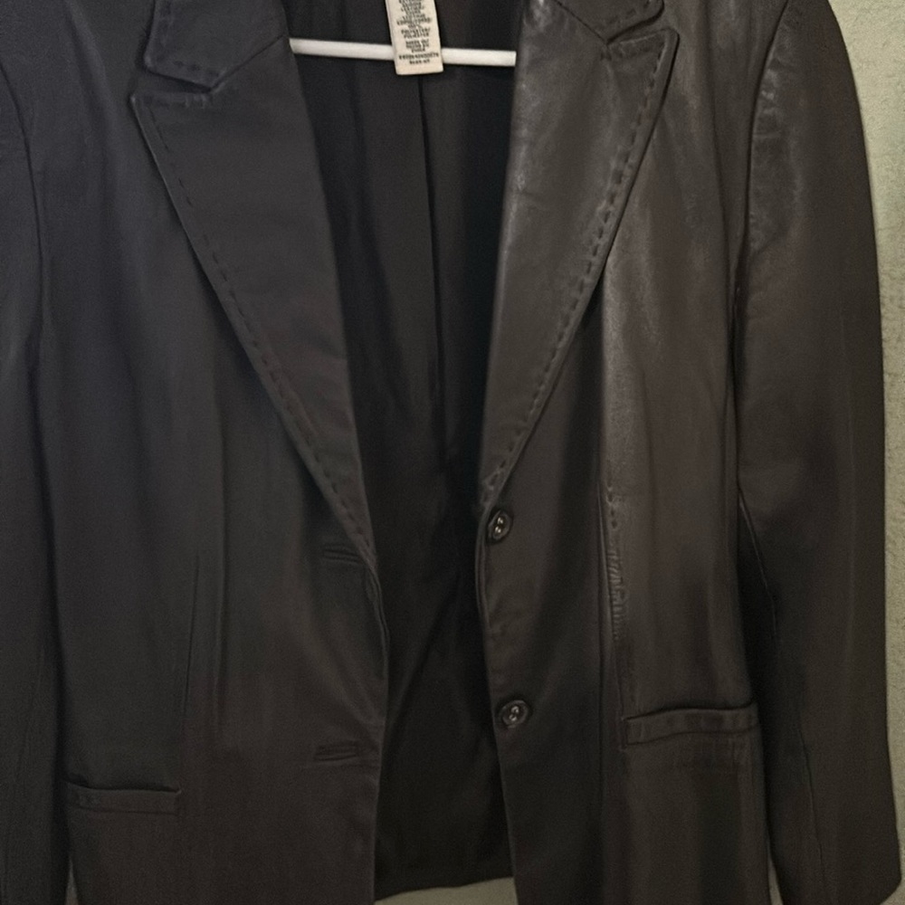 Brown leather jacket